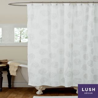 Lush Decor Samantha White Shower Curtain