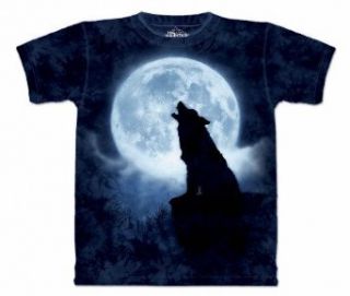 Full Moon Silhouette Wolf T Shirt 100% Cotton Short Sleeve