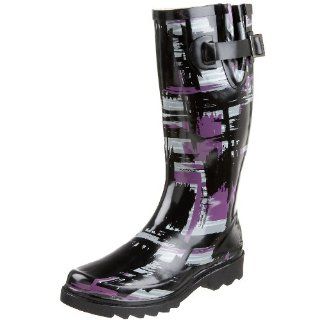 Chooka Womens Abstraction Rain Boot,Black,5 M US: Shoes