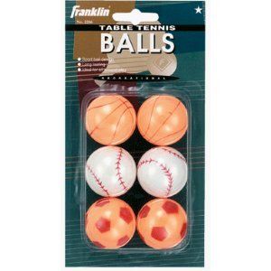 Franklin Sports Themed Table Tennis Balls   6 Pack Sports