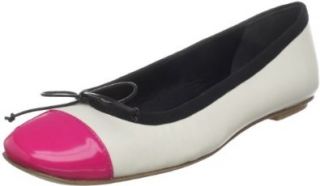Pluff Two Tone Flat,White/Fuchsia,37 EU (US Womens 7 M): Shoes