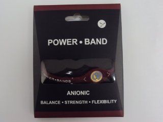 Power Band Silicone Wristband Bracelet   Burgundy / White