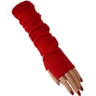 Tight Fitting Red Long Arm Warmers W/Thumb Hole Clothing