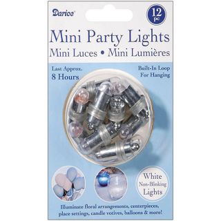 Non blinking Disposable 8 hour White Mini Party Lights (Pack of 12)