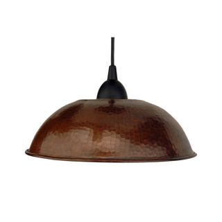 Hand Hammered Copper 10.5 Inch Dome Pendant Light (Mexico)