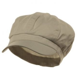 Beige Newsboy Cotton Elastic Hats Clothing