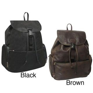 Amerileather Jumbo Leather Backpack with Adjustable Shoulder Straps