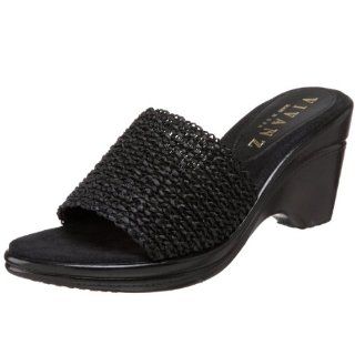 Vivanz Womens Jenna Wedge Sandal,Black,5 M US Shoes