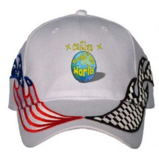 Caitlyn Rocks My World USA Flag / Checker Racing Hat
