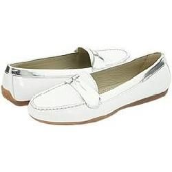 Geox D Light Snake 01 White/Silver Patent Leather Loafers