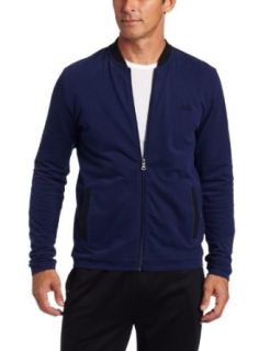 HUGO BOSS Mens Sleepwear Jacket With Zip, Blue, Small