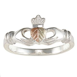 Black Hills Gold and Sterling Silver Claddagh Ring
