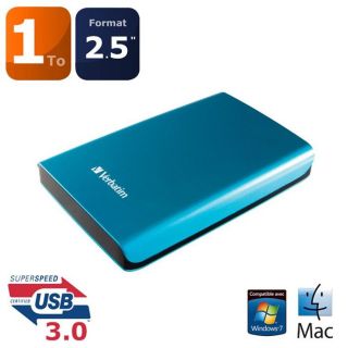 Disque dur externe 2.5 USB3.0 couleur bleue caribbean   Capacité 1To
