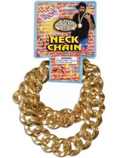 Pimp Gangster Costume Big Link Gold Neck Chain Necklace