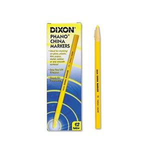 Dixon Phano China Markers Yellow Grease Pencils (Set of 12