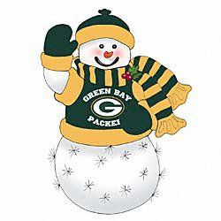Green Bay Packers Fiber Optic Snowman