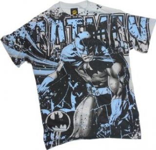 Mr. Bat    Batman All Over Print T Shirt, Silver, XX Large