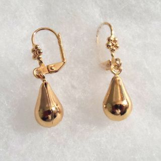 18k Gold Large Teardrop Earrings