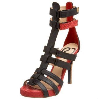  Rough Justice Womens Angelina Gladiator Pump,Black/Red,6 M Shoes