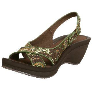 : Skechers Cali Womens Sweet Pea Wedge Sandal,Chocolate,10 M: Shoes