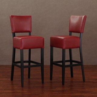 Wasatch Burnt Red Leather Barstools (Set of 2)
