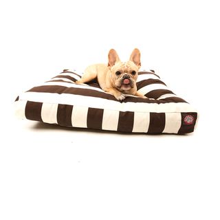Majestic Pet Chocolate Vertical Stripe Rectangle Pet Bed