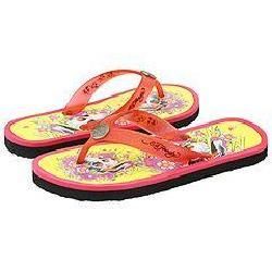 Ed Hardy Beachcomber Glitter Fuschia/ Yellow Flip flop Sandals