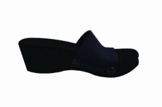 Classic Casual Black with 2 Platform Heel Slide Sandal Onesole: Shoes