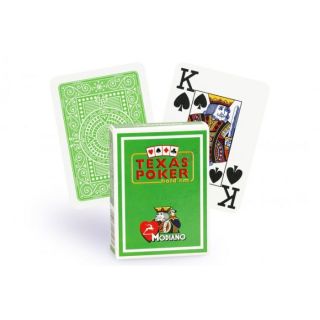 Cartes Texas Poker 100% plastique (vert clair)   Jeu de 52 cartes