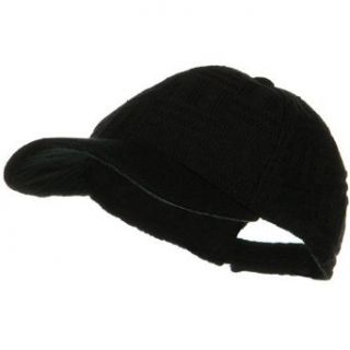 Knit Winter Baseball Cap   Black W32S64A Clothing