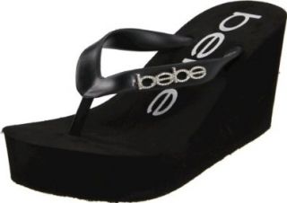 bebe Womens Kristy Flip Flop,Black,10 M US Bebe Shoes Shoes