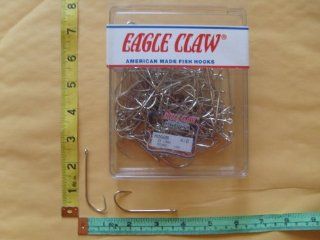 Long Shank Nickel Fish Hook Sz 4/0 Eagle Claw   30 PCS