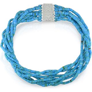 Turquoise Bead Multi strand Necklace (18 inch)