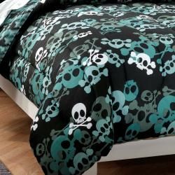 Skulls 5 piece Twin size Bed in a Bag with Sheet Set