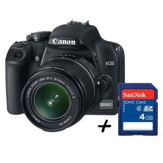 Canon EOS 1000D + EF S 18 55 II mm + Carte mémoire SD 4 Go   Réflex