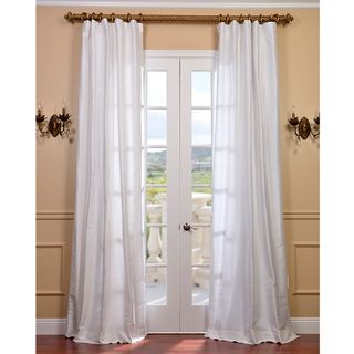 Signature Lily White Textured Silk 96 inch Curtain Panel