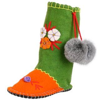 woolenstocks Toddler Woogo Slipper Boot,Orange,5 M US Toddler Shoes