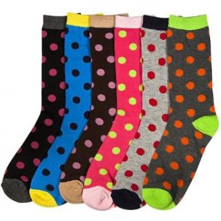 Brightly Colored Multi Polka Dot Print Assorted 6 Pack