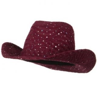 Glitter Cowboy Hat   Wine W18S67F Clothing