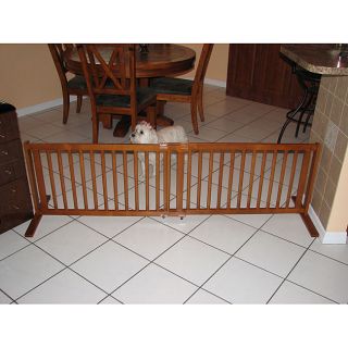 Crown Pet 21 All Wood Pet Gate  Large Span 40 to 74.5 Chestnut