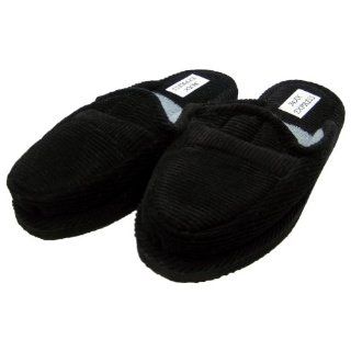 Black Corduroy House Shoes Open Back Indoor & Outdoor House Slipper