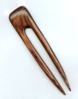 Hair Stick Brazilian Kingwood Hand Carved 5.5 inch