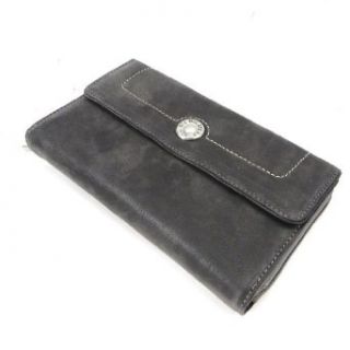 Wallet + checkbook holder leather Gil Holsters gray