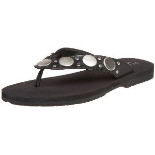 Sarto Womens Bay Thong Sandal,Black Atanado Leather,11 M US: Shoes