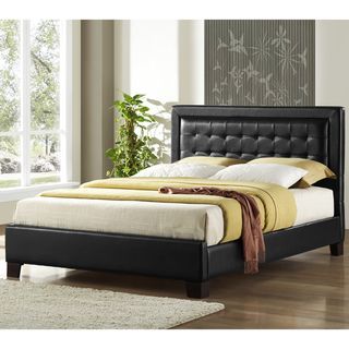 Covina Black Upholstered Queen size Platform Bed