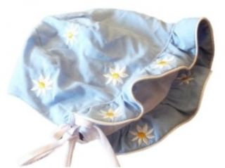 Sun Caps Infant Girls Blue Daisies Sun Bonnet Floppy Hat