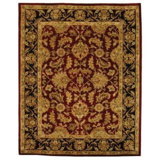Handmade Heritage Kashan Burgundy/ Black Wool Rug (12 x 15)