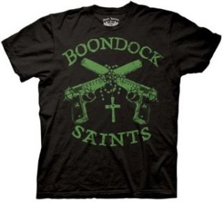 Mens The Boondock Saints Guns & Rosary T shirt: Clothing