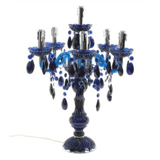 Lampe à poser JULIETTE 5+1 branches bleue   Achat / Vente LAMPE A