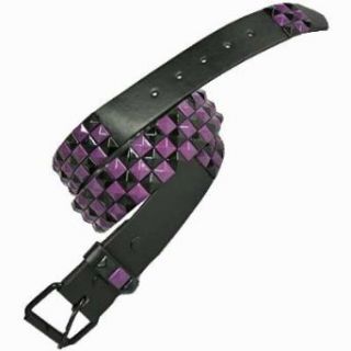 Purple & Black Checker Pyramid Spike Remove Buckle Belt